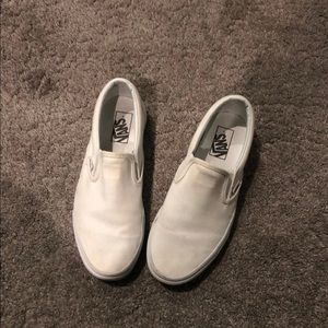 White Slip On Vans